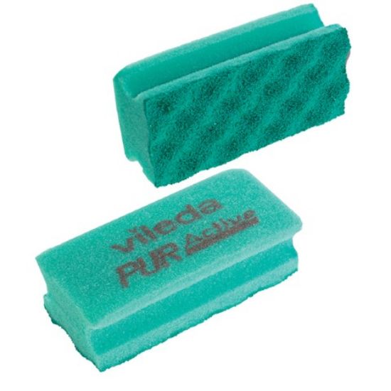 Picture of VILEDA PURACTIVE HIGH FOAM SCOURER GREEN (PACK OF 10)