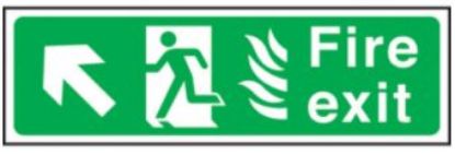 Picture of FIRE EXIT ARROW UP MAN RUNNING LEFT VINYL SELF ADHESIVE