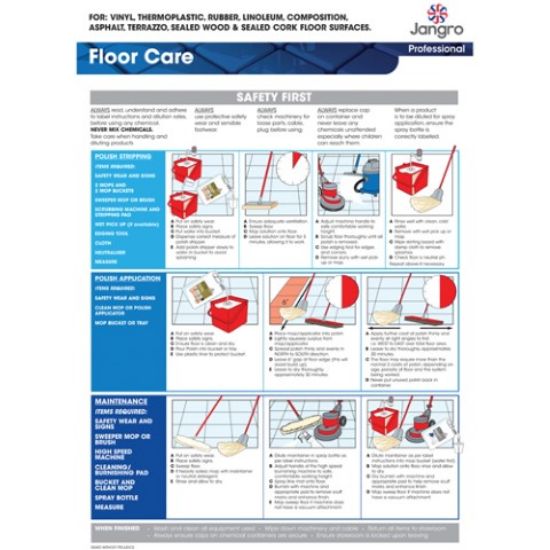 Picture of JANGRO FLOOR CARE CHART (A3)