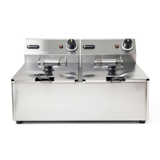 Picture of HENDI TWIN TANK TABLETOP ELECTRIC FRYER 2X6LTR WITH ONE YEAR WARRANTY