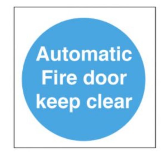 Picture of AUTOMATIC FIRE DOOR KEEP CLEAR SELF ADHESIVE VINYL SIGN 100x100cm 