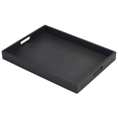 Picture of BUTLER TRAY ACACIA WOOD BLACK 64x48x4.5cm