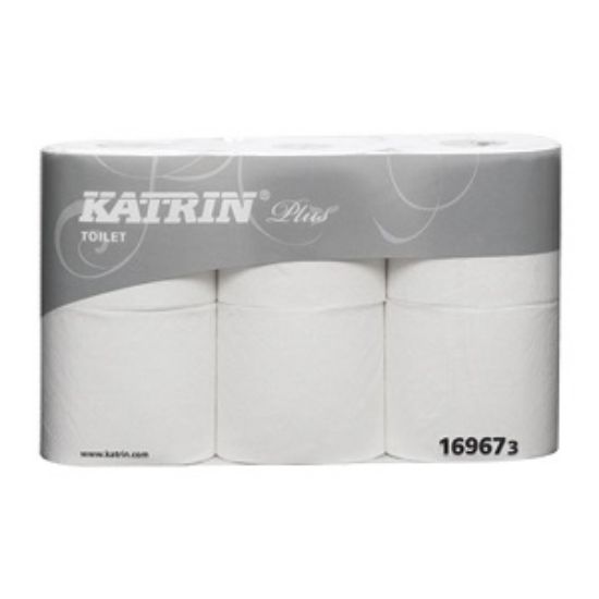 Picture of KATRIN PLUS LUXURY EMBOSSED TOILET ROLL 143SHT 3 PLY PURE (48)  *S