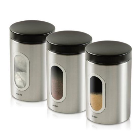 Picture of STAINLESS STEEL 3 PIECE CANNISTER SET