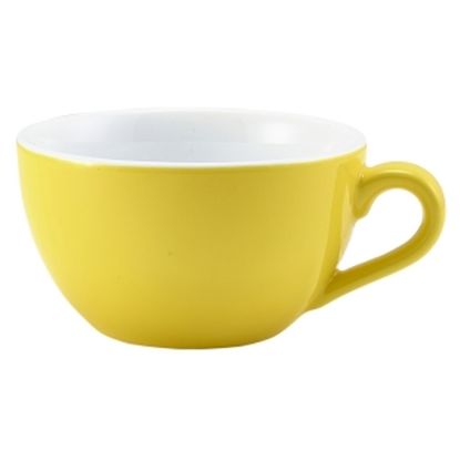 Picture of GENWARE PORCELAIN BOWL SHAPED COFFEE CUP YELLOW 25CL 8.75oz (6)