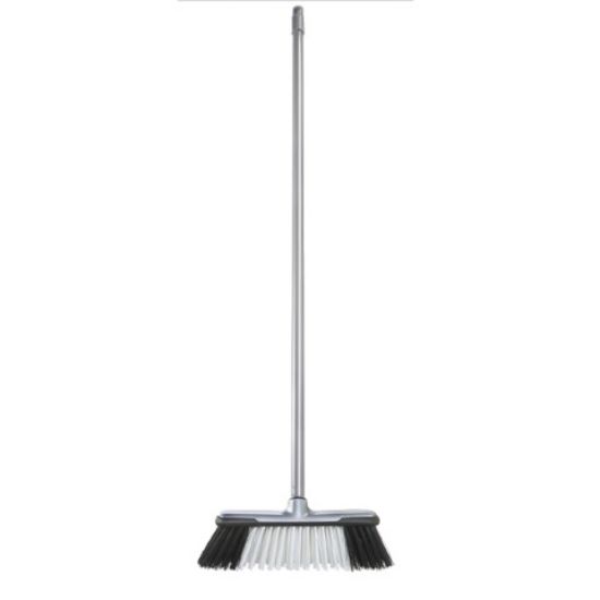 Picture of PLASTIC STIFF BROOM WITH HANDLE SILVER