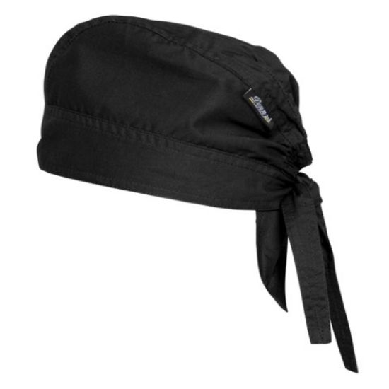 Picture of BANDANA CAP WITH ELASTICATED BACK AND TIE TAPES BLACK *P