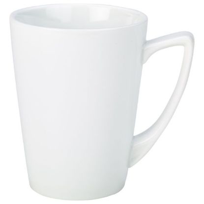 Picture of GENWARE PORCELAIN WHITE ANGLED HANDLED MUG 35CL 12.25oz (6)