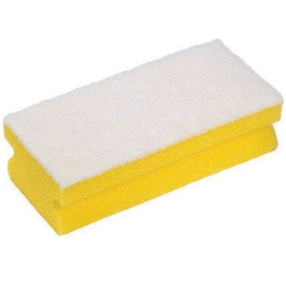 Picture of SOFT EASIGRIP SPONGE SCOURING PAD YELLOW/WHITE (10)