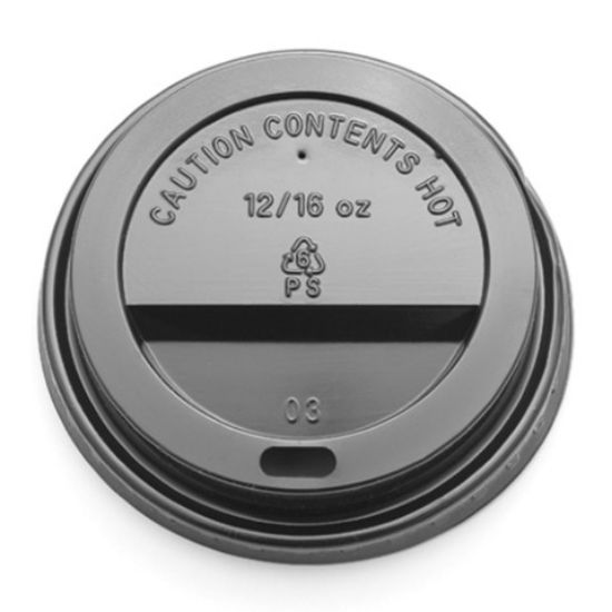 Picture of CPLA DRINK THRU LID FOR 12/16OZ CUP BLACK x 100