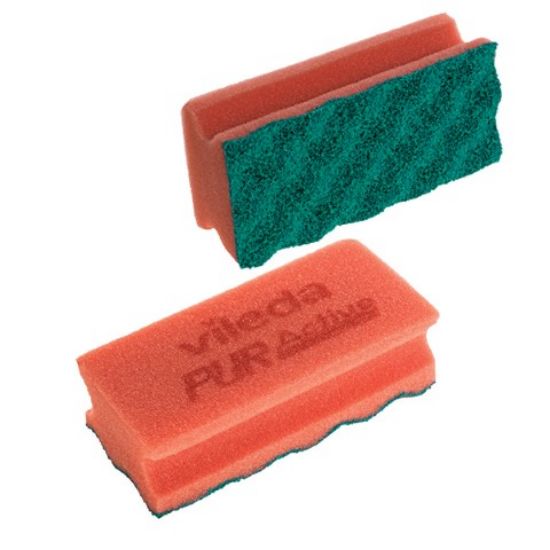 Picture of VILEDA PURACTIVE HIGH FOAM SCOURER RED (PACK OF 10)