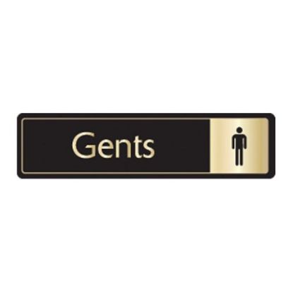 Picture of GENTS DOORSIGN SELF ADHESIVE 43X178MM BLACK & GOLD *p