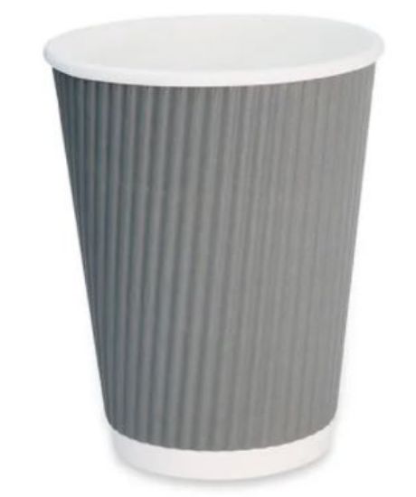 Picture of CASE OF 500 GREY 12oz SIGNATURE PAPER TRIPLE WALL COFFEE CUP