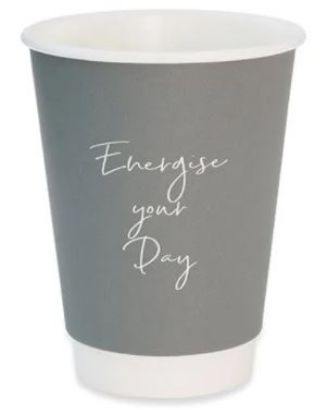 Picture of CASE OF 500 GREY 12oz SIGNATURE PAPER DOUBLE WALL COFFEE CUP