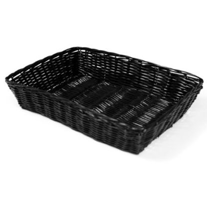 Picture of BASKET WOVEN POLYPROPYLENE 40.5X28.5X8CM BLACK *P