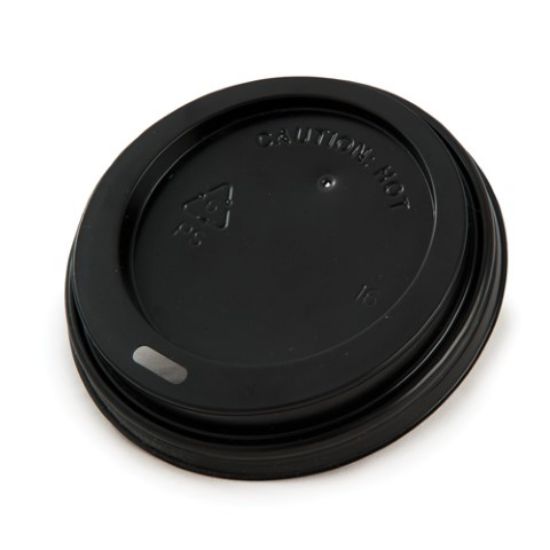 Picture of PACK OF 100 RECYCLABLE SIP THRU HOT CUP LID 12/16OZ BLACK *S