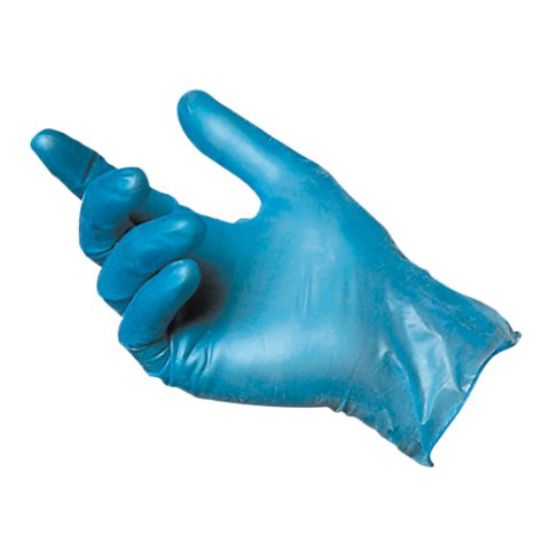 Picture of PACK 100 XLARGE BLUE GLOVE VINYL POWDERED