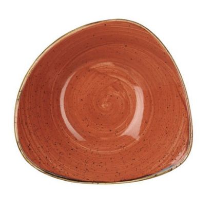 Picture of CASE OF 12 STONECAST TRIANGULAR BOWL 9" SPICED ORANGE