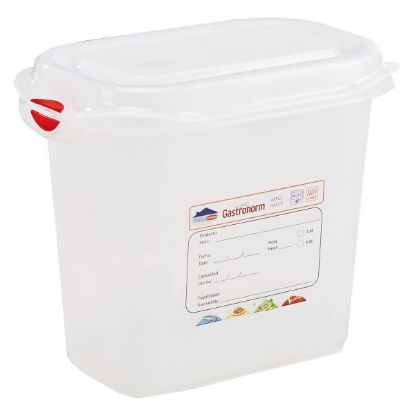 Picture of POLYPROPYLENE GASTRONORM CONTAINER GN 1/9 150MM 1.5LTR COLOUR CODED WITH LABEL