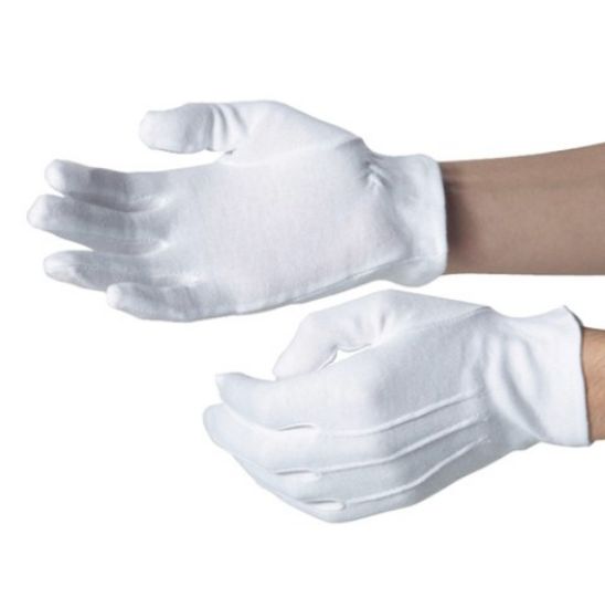 Picture of WAITING GLOVES ELASTIC CUFF MED WHITE (SINGLE PAIR)