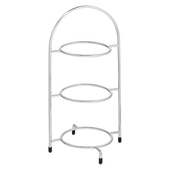 Picture of CHROME 3 TIER CAKE PLATE STAND (TO HOLD 17CM PLATES)