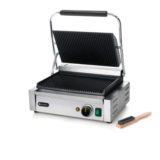 Picture of HENDI LARGE PANINI GRILL RIBBED TOP AND BOTTOM 47x37x21CM ONE YEAR WARRANTY