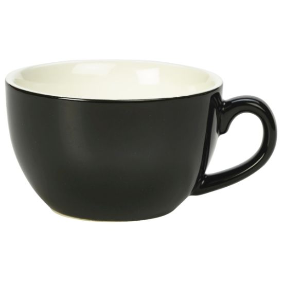 Picture of GENWARE PORCELAIN BLACK BOWL SHAPED CUP 17.5CL 6oz (6)