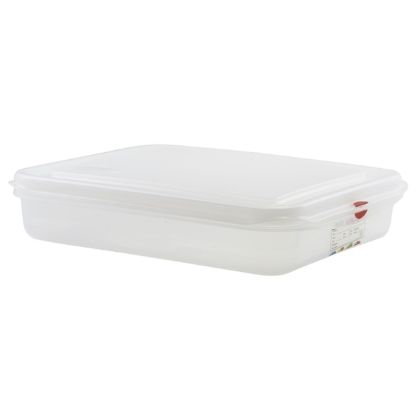 Picture of POLYPROPYLENE GASTRONORM CONTAINER GN 1/2 65MM 4LTR COLOUR CODED WITH LABEL