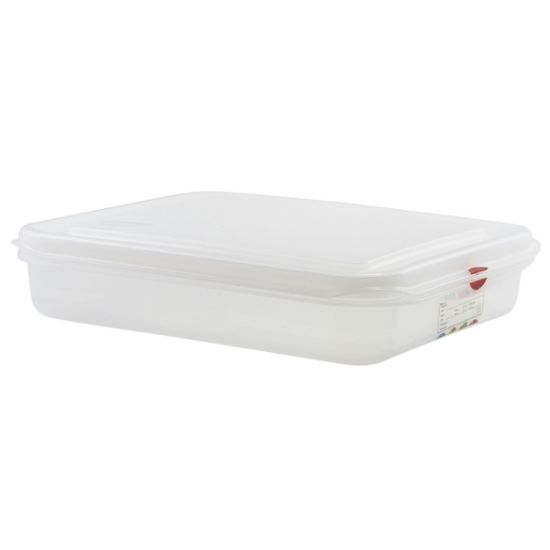 Picture of POLYPROPYLENE GASTRONORM CONTAINER GN 1/2 65MM 4LTR COLOUR CODED WITH LABEL