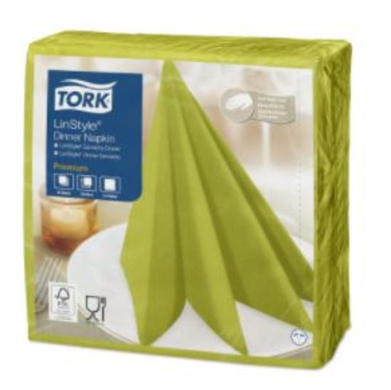 Picture of TORK LINSTYLE DINNER NAPKIN 4 FOLD 39CM PISTACHIO (600)