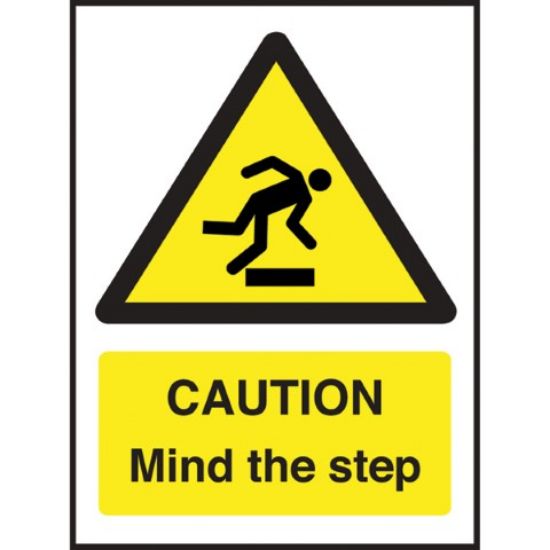 Picture of CAUTION MIND THE STEP SELF ADHESIVE 200X150MM