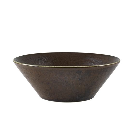 Picture of TERRA PORCELAIN CINDER BLACK CONICAL BOWL 19.5CM (6)