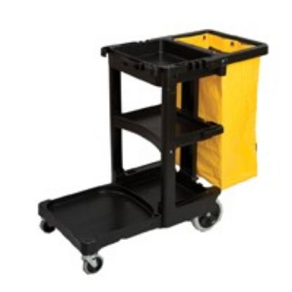 Picture of JANITOR TROLLEY BLACK WITH 92LTR YELLOW BAG