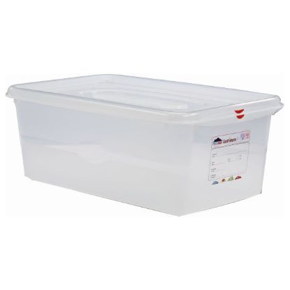 Picture of POLYPROPYLENE GASTRONORM CONTAINER GN 1/1 150MM 21LTR COLOUR CODED WITH LABEL