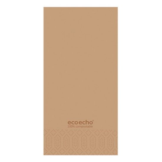 Picture of PACK OF 250 DUNI NATURAL BROWN UNBLEACHED 8 FOLD NAPKIN 3PLY 40CM