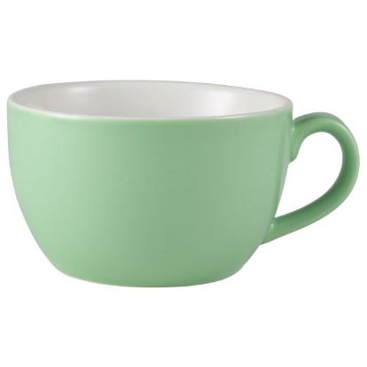 Picture of GENWARE PORCELAIN BOWL SHAPED COFFEE CUP GREEN 25cl 8.75oz (6)