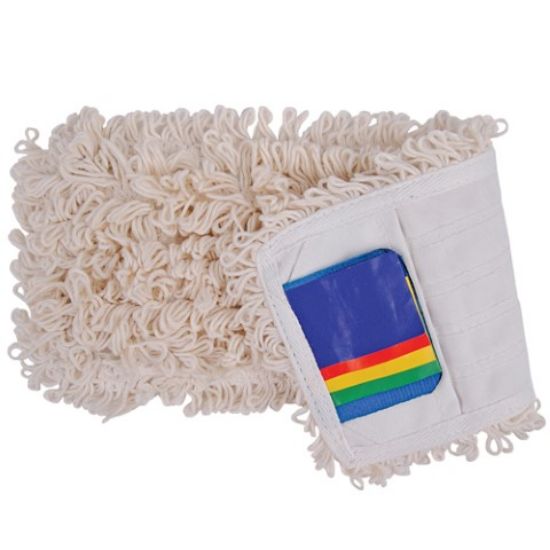 Picture of MICROSPEEDY LOOPED COTTON FLAT MOP HEAD & COLOUR CODED TEAR OFF TAGS