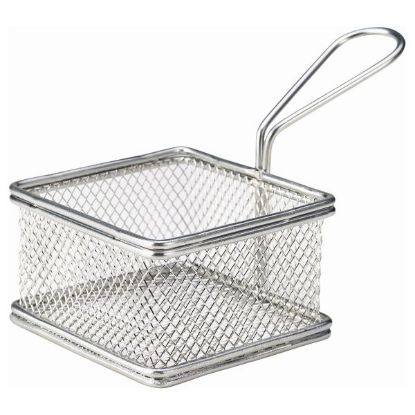 Picture of SERVING FRY BASKET SQUARE STAINLESS STEEL 9.5x9.5x6CM