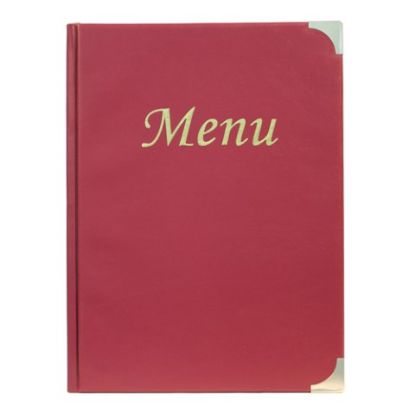 Picture of MENU 8 PAGE FACING A4 WINE RED