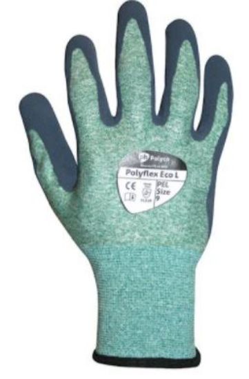 Picture of POLYFLEX ECO L LATEX GLOVE GREEN/BLACK SIZE 7   (PAIR)