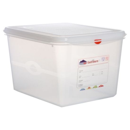 Picture of POLYPROPYLENE GASTRONORM CONTAINER GN 1/2 200MM 12.5LTR COLOUR CODED WITH LABEL