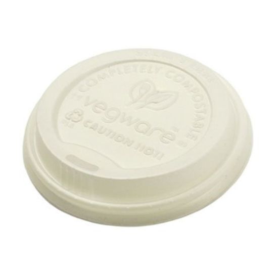 Picture of VEGWARE CPLA HOT CUP LID WHITE 79mm TO FIT 8OZ CUP 79 SERIES (PACK OF 50)