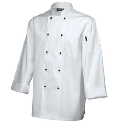 Picture of SUPERIOR WHITE CHEF JACKET STUD BUTTONS LONG SLEEVE (XL)