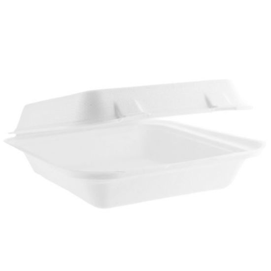 Picture of PACK OF 50 BAGASSE SQUARE LUNCH BOX 203X203MM