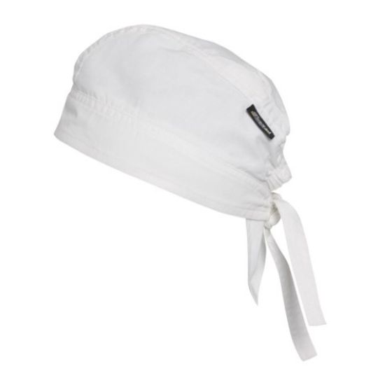 Picture of BANDANA CAP WITH ELASTICATED BACK AND TIE TAPES WHITE *P