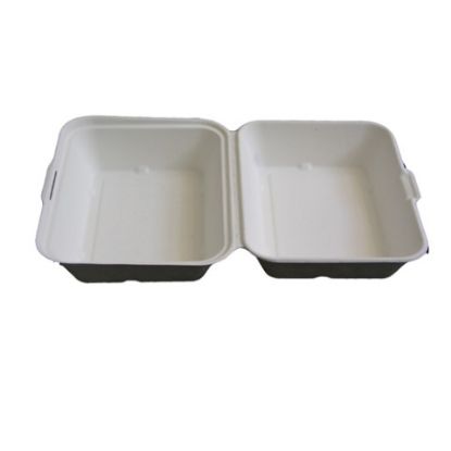 Picture of COMPOSTABLE SUGAR CANE BURGER BOX 185X140X74MM x 50