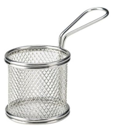 Picture of SERVING FRY BASKET ROUND STAINLESS STEEL 8x7.5CM