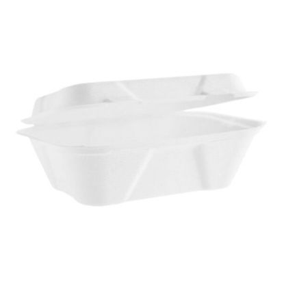 Picture of PACK OF 125 BAGASSE CLAMSHELL 178x127mm