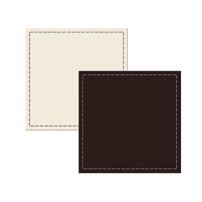 Picture of COASTER SET FAUX LEATHER BROWN/CREAM (4)