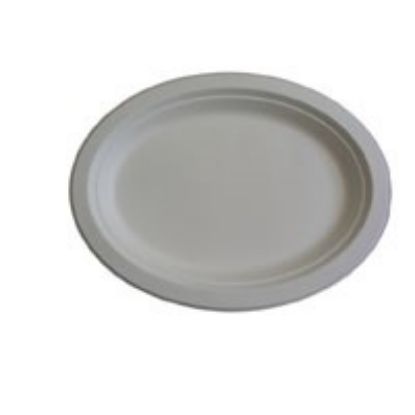 Picture of COMPOSTABLE SUGAR CANE OVAL PLATE 10.25" (PACK OF 50)